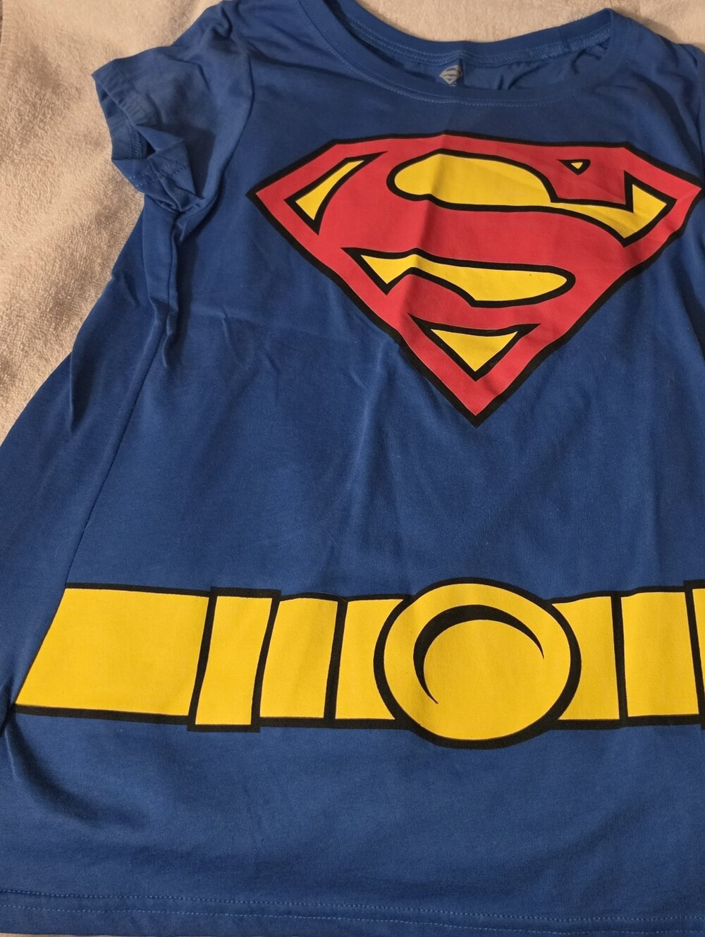 Blue Superman Logo Costume Top with Detachable Cape Size Juniors 2XL